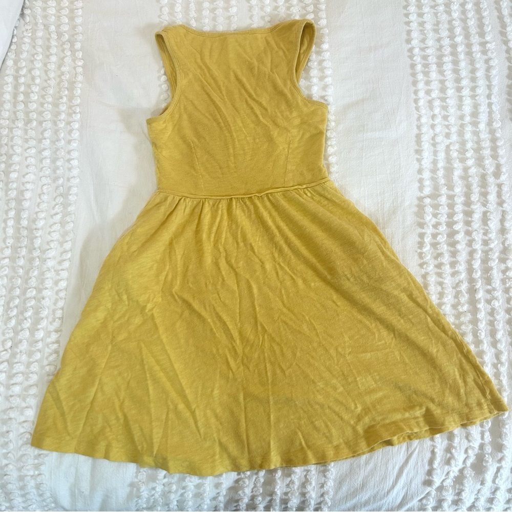 Urban Outfitters Cotton Slub Sunny Yellow Mini fit & Flare Dress Sz S - Picture 2 of 14